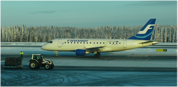 [Il nostro aereo della Finnair ad Helsinki]